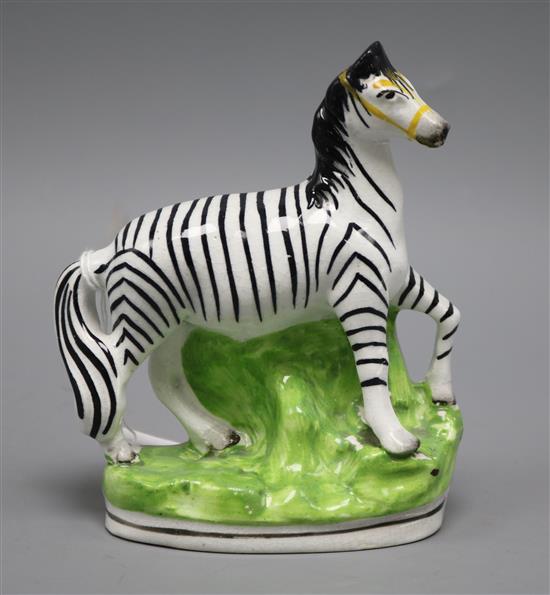 A Staffordshire zebra height 16cm